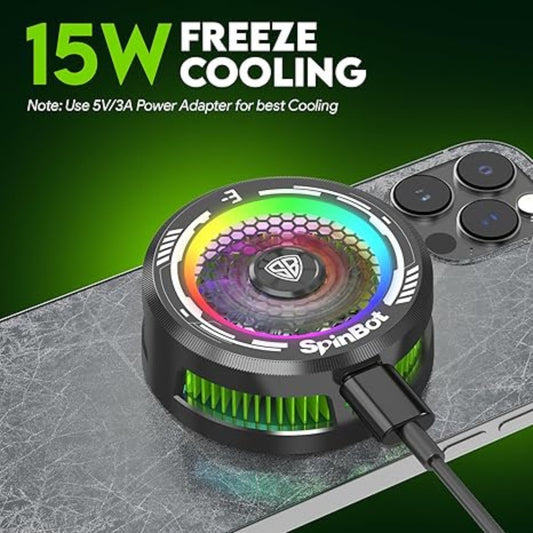 IceDot Mag v1 Magnetic Semiconductor Mobile Cooler | Smart AI,L1,L2 Mode for Temperature Control |15W Freeze Cooling | for iPhone 12/13/14/15/16, iPads and Android Smartphones (Black)